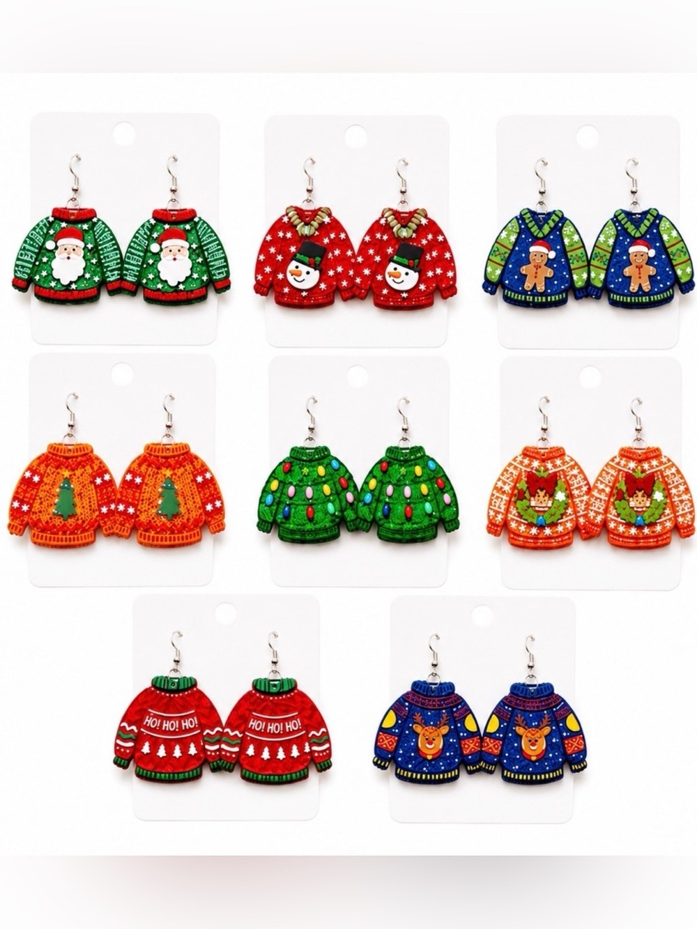 *BUY NOW* Pick 1 Acrylic Christmas Sweater Dangle Earrings